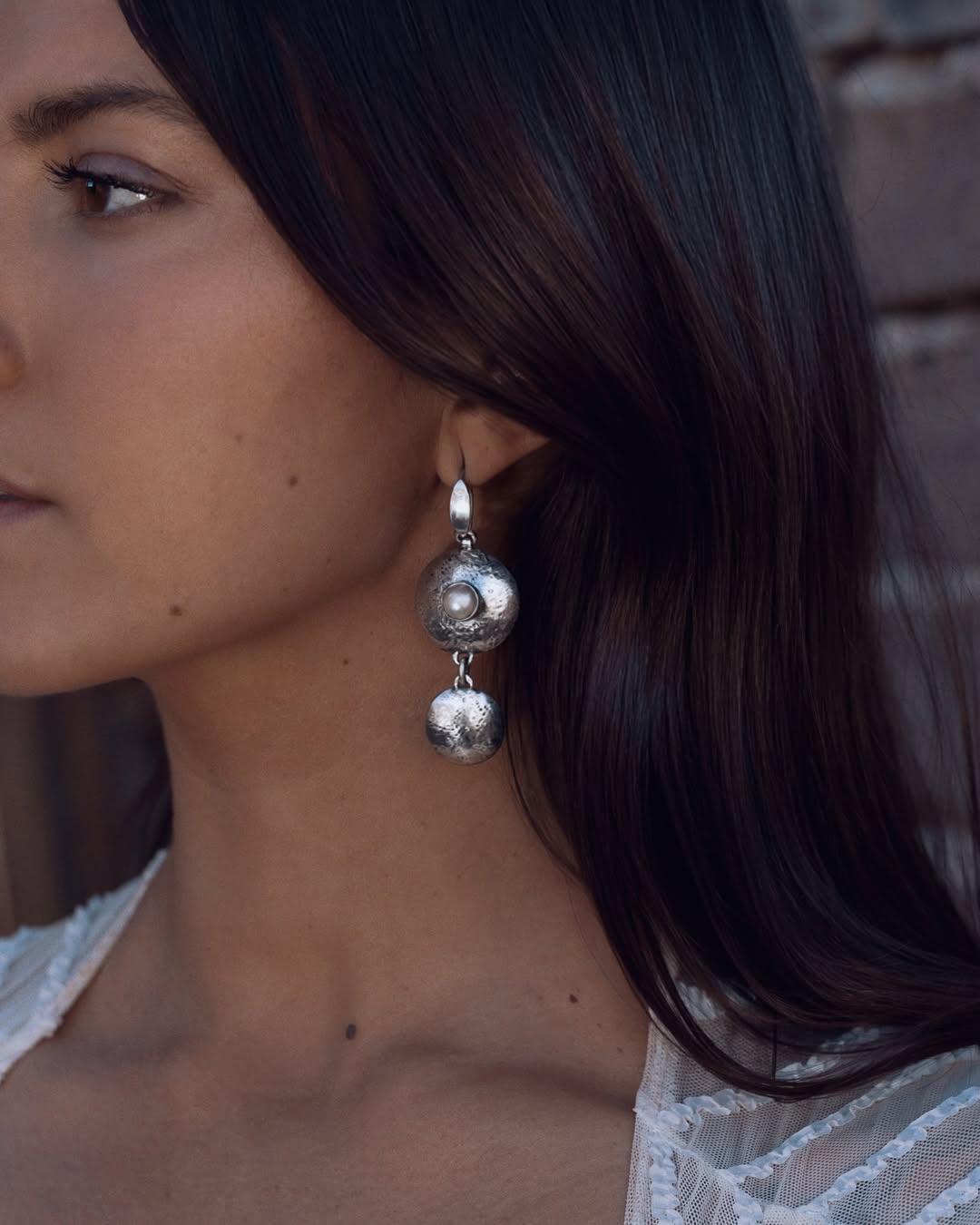 Saltwater Pearl Medallion Earrings