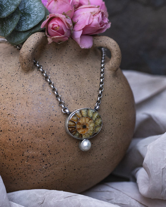 Ammonite & Pearl Necklace